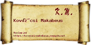 Kovácsi Makabeus névjegykártya