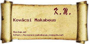 Kovácsi Makabeus névjegykártya